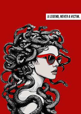 Medusa with Snakes and Sunglasses