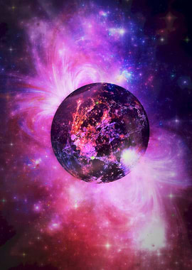 Cosmic Planet with Nebula