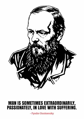 Fyodor Dostoevsky Quote Portrait