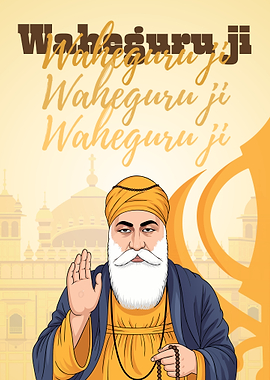 Guru Nanak Dev Ji with Golden Temple