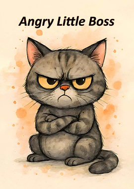 Angry Little Boss Cat
