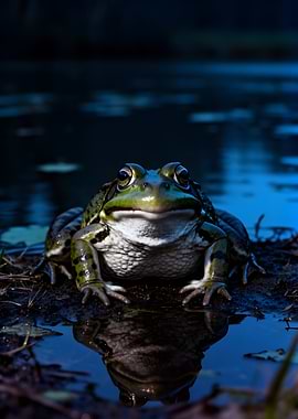 Frog Reflection in Water