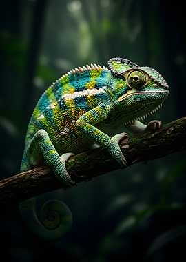 Chameleon on a branch
