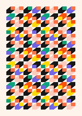 Geometric Pattern with 3D Illusion