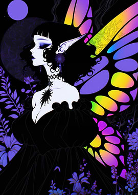 Gothic Fairy with Butterfly Wings