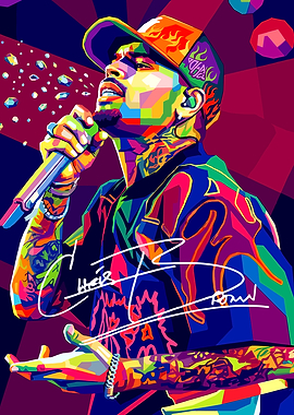 Chris Brown Pop Art Portrait