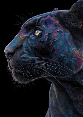 Black Panther with Iridescent Markings
