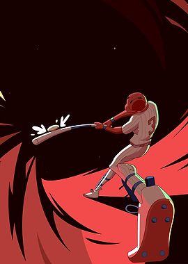 Baseball Player Swinging Bat