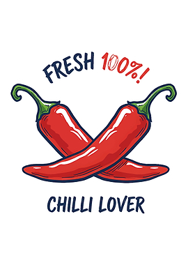 Fresh Chilli Lover Text Art