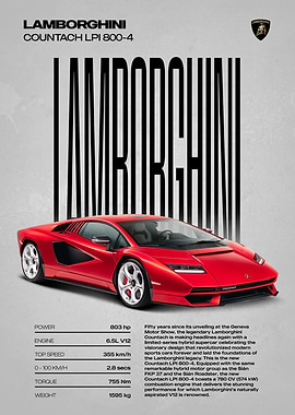 Lamborghini Countach LPI 800-4 Poster