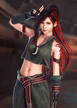 Tifa Lockhart in Green Outfit