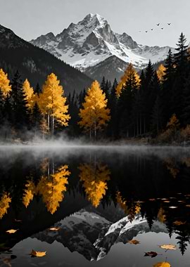 Autumn Mountain Lake Reflection