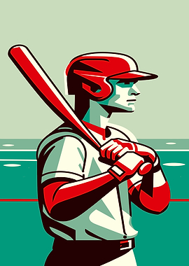 Baseball Player with Bat