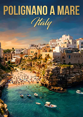 Polignano a Mare, Italy Beach Scene