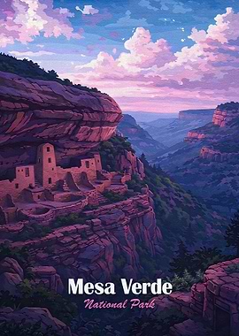 Mesa Verde National Park Vintage Poster