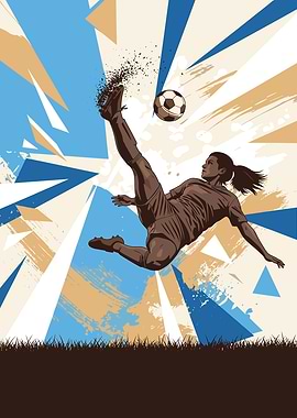 Woman Soccer Player Kicking Ball