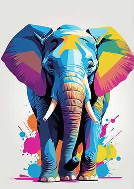 Colorful Abstract Elephant Art