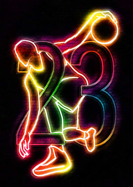 Neon Basketball Player 23