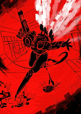 Sci-fi warrior in action