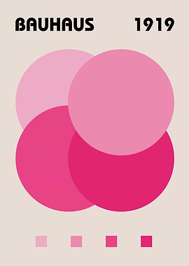 Bauhaus 1919 Pink Circles