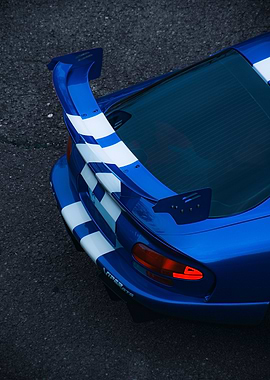 Blue Dodge Viper GTS with White Stripes