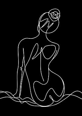 Minimalist Line Art of a Woman