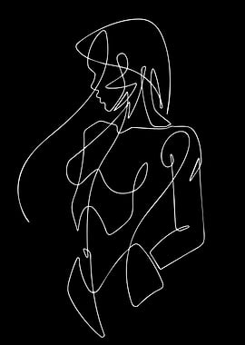 Minimalist Line Art of a Woman