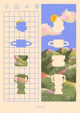 Abstract Landscape with Vases