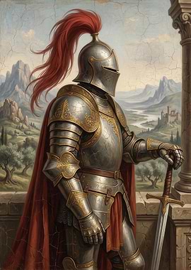 Knight in Shining Armor with Sword