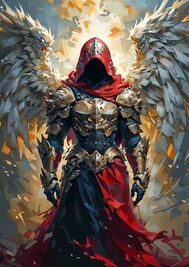 Angelic Warrior in Golden Armor