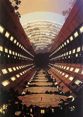 Cityscape with a Lone Figure