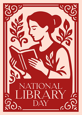 National Library Day Woman Reading