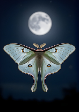Luna Moth in Moonlight
