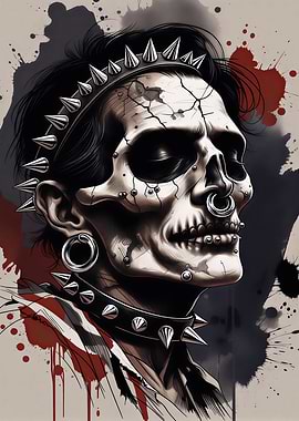 Gothic Skull with Spikes