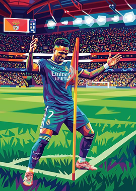 Football Player Celebrating Goal