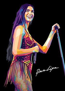 Dua Lipa Pop Art Portrait