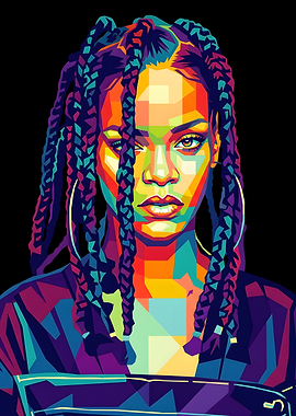 Rihanna Pop Art Portrait