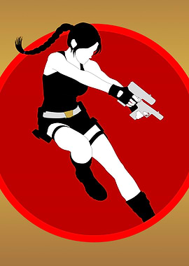 Female Adventurer with Dual Pistols (Action Shot)