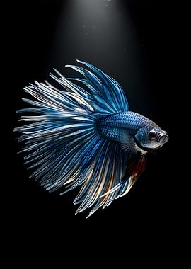 Betta Fish with Flowing Fins