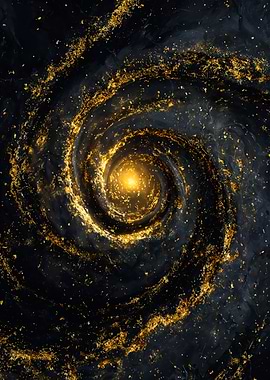 Golden Spiral Galaxy Space Art