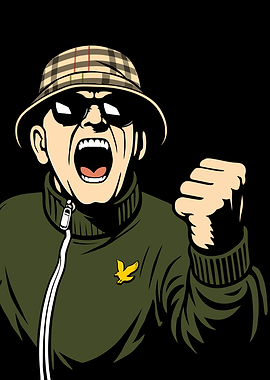 Angry Man in Bucket Hat and Tracksuit