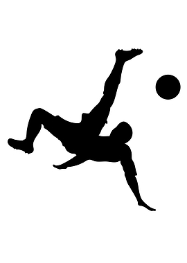 Soccer Player Bicycle Kick Silhouette