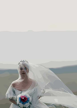 Bride in Veil with Bouquet