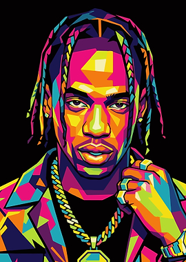 Travis Scott Pop Art Portrait