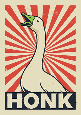 Honk Goose Vintage Poster