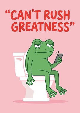 Frog on Toilet with Phone