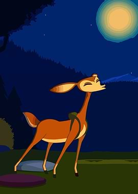 Deer under the moonlight