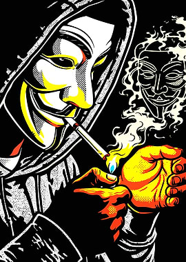 Guy Fawkes Mask Smoking