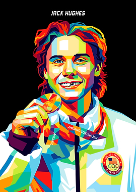 Jack Hughes Olympic Pop Art