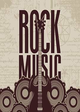 Rock Music Guitar Poster